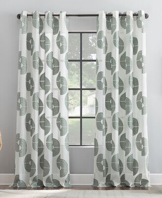 Retro Curves Grommet Top Curtain, 50 x 84