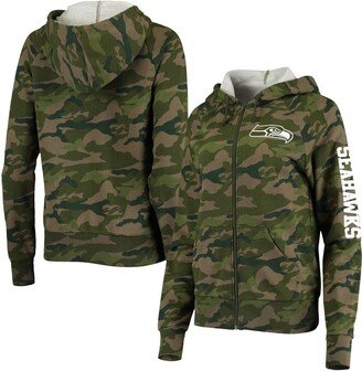 Women's Camo Seattle Seahawks Raglan Full-Zip Hoodie