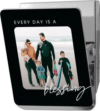 Magnets: Scripted Blessing Clip Magnet, 2X2.5, Black