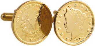 American Coin Treasures Gold-Layered Liberty Nickel Coin Cufflinks