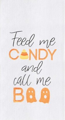 Feed Me Candy and Call Me Boo Halloween Cotton Embroidered Flour Sack Kitchen Towel