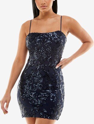 Juniors' Sequined Bow-Back Dress