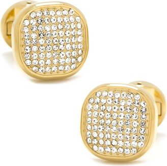 Stainless Steel White Pave Crystal Cufflinks