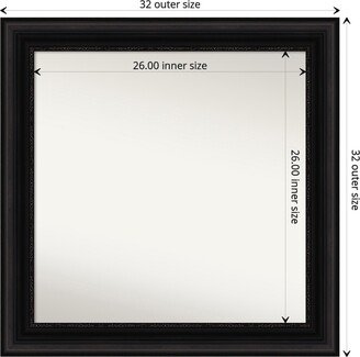 Non-Beveled Wall Mirror - Parlor Black Frame