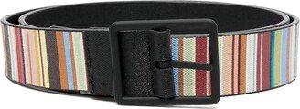 Rainbow-Stripe Leather Belt