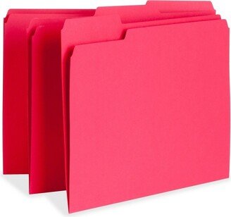 Business Source File Folder 1-Ply 1/3 Cut Assorted Tabs Letter 100/BX RD 65776