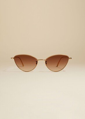 The x Oliver Peoples 1998C in Gold and Dark Brown