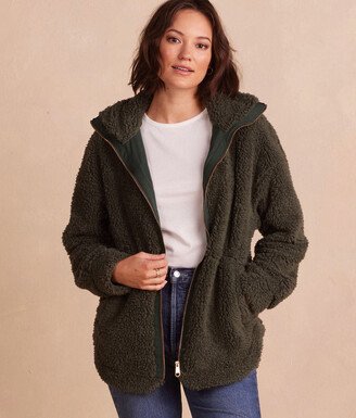 The High Pile Full-Zip Sherpa Jacket - Olive & Eden