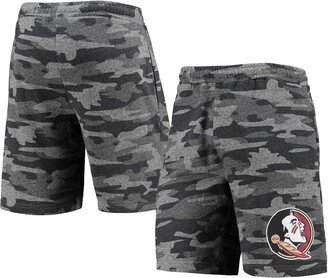 Concepts Sport Men's Charcoal and Gray Florida State Seminoles Camo Backup Terry Jam Lounge Shorts - Charcoal, Gray