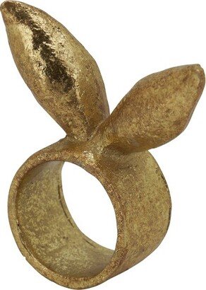 Saro Lifestyle Bunny Ears Napkin Ring, Gold (Set of 4)