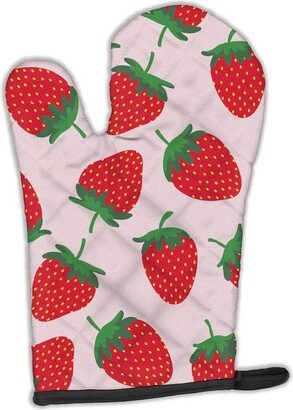 Strawberries on Pink Oven Mitt