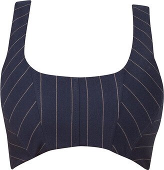 Cliché Reborn Pinstripe Corset Crop Top