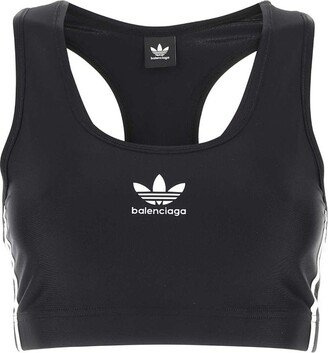 X Adidas Logo Printed Cropped Top