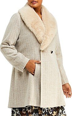 Grammys Faux Fur Trimmed Coat