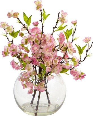 Cherry Blossom in Large Glass Vase