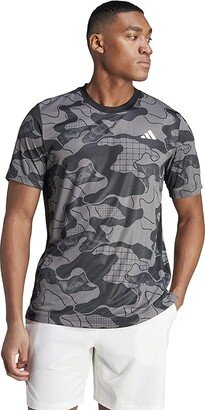 Club Graphic Tennis T-Shirt (Grey/Black/Carbon) Men's Clothing