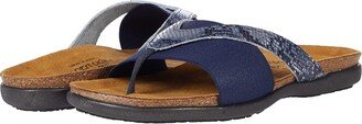 Penelope (Navy Python Leather/Navy Elastic) Women's Shoes