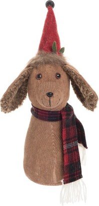 Gallerie II Corduroy Dog Weighted Door Stop Christmas Decor