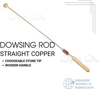 Copper Dowsing Rod Bobber With Onyx Tip | Portable Divining Rod Spiritual For Water, Earth Energy