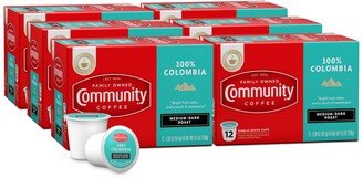 Community Coffee 100% Colombia Altura Medium-Dark Roast Single Serve Pods, Keurig K-Cup Brewer Compatible, 72 Ct