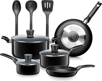 11Pc Black Cookware Set-AB