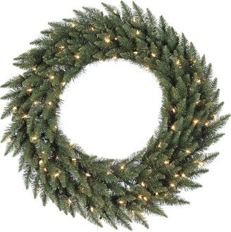 Warm White LED Lights Frosted Bellevue Alpine Artificial Christmas Wreath