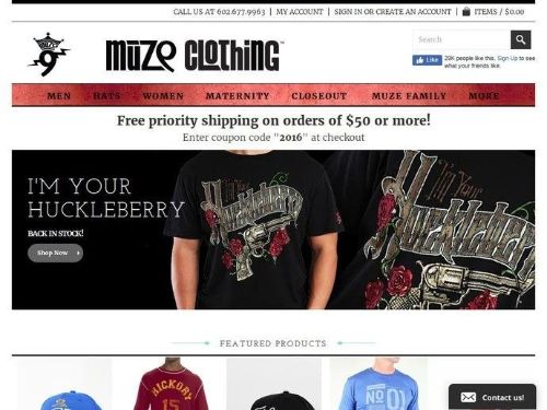Muze Clothing Promo Codes & Coupons