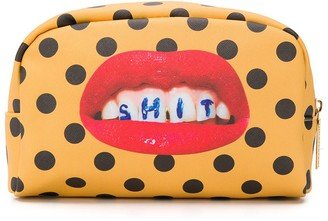 Dotted-Print Makeup Bag