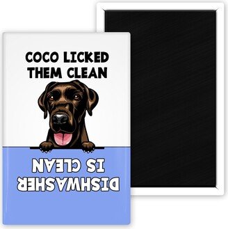 Pick Your Color Peeking Labrador Personalized Dog Licked Them Clean Dirty Dishwasher Magnet