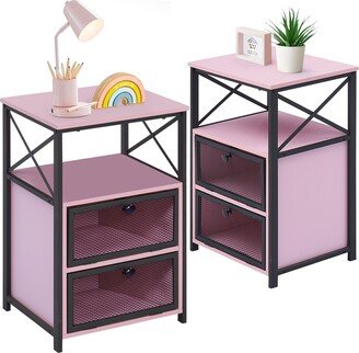 Modern Nightstands with 3-tier Storage Shelves