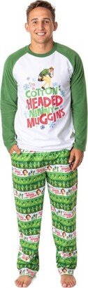 Elf The Movie Mens' Fil Cotton-Headed Ninny-Muggins Sleep Pajaa Set (Large) Multicolored