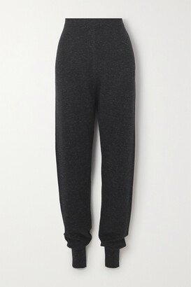 Knitted Tapered Track Pants - Gray