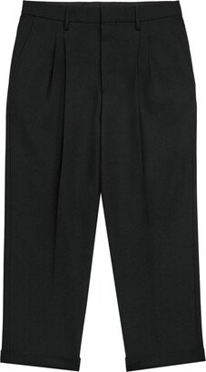 Box-Pleated Cropped Trousers-AA