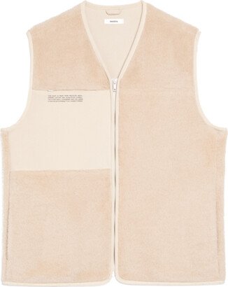 Recycled Wool Fleece Gilet — sand S