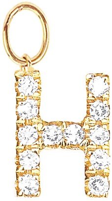 Diamond Initial Huggie Charm