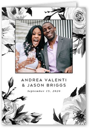 Wedding Program Cards: Crisp Petals Wedding Program, Grey, 5X7, Matte, Folded Smooth Cardstock, Square