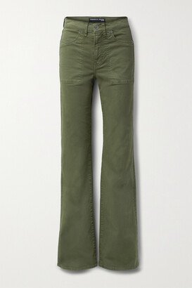 Crosbie Cotton-blend Twill Wide-leg Pants - Green