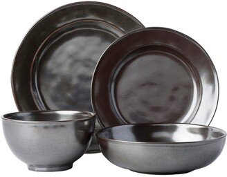 Pewter Stoneware 4-Piece Place Setting