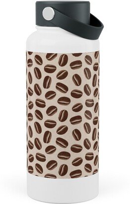 Photo Water Bottles: Coffee Beans - Coffee House - Beige Stainless Steel Wide Mouth Water Bottle, 30Oz, Wide Mouth, Brown