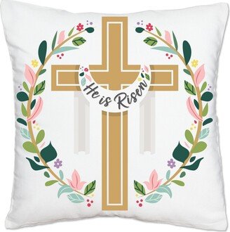 Big Dot Of Happiness Religious Easter - Home Decorative Cushion Case Throw Pillow Cover - 16 x 16 In