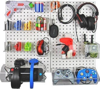 Azar Displays White 24-Piece Pegboard Wall Organizer Kit