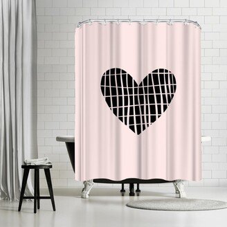 71 x 74 Shower Curtain, Sketch Love Heart by Motivated Type