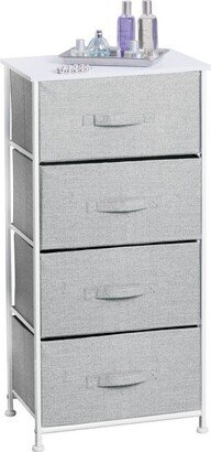 mDesign Aldo 4 Drawer Dresser Storage Tower Stand - Gray/White