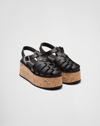 Rubber Wedge Platform Sandals-AA