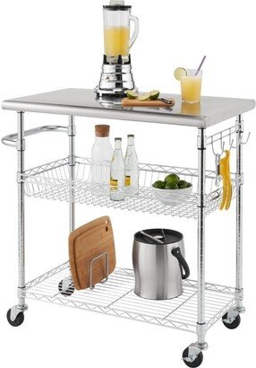 EcoStorage® 34-inch Stainless Steel Kitchen Cart