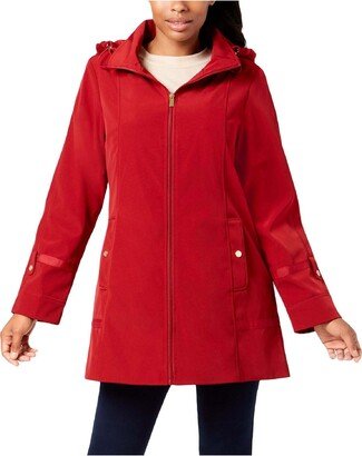 Petites Womens Lightweight Midi Raincoat