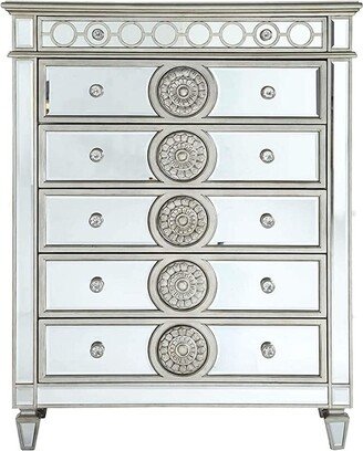 Global Pronex 6 Tier Wooden Chest with 5 Drawers and 1 Jewlry Storage in Mirrored