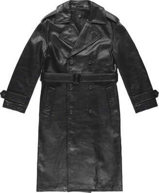 Abel leather trench coat