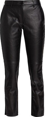 Leather Mix Media Slim-Fit Pants