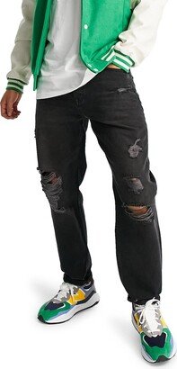 Ripped Relaxed Straight Leg Jeans